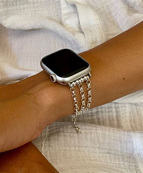 Womens Silver Apple Watch Band Lagos Dupe 